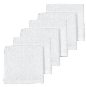 Σετ 6τμχ Λαβέτα Βαμβακερή 30x30εκ. White Meyco MEY-611600