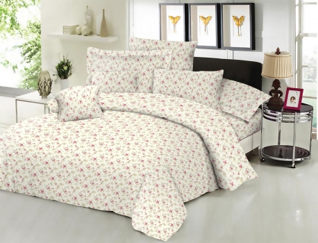 Σεντόνι Μεμονωμένο Εμπριμέ Polycotton Διπλό 200x240εκ. Spring Cream Komvos Home 7002188-57