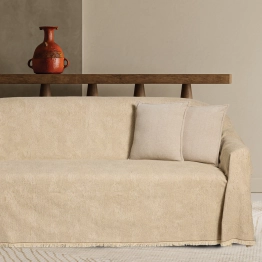 Ριχτάρι Chenille-Polycotton Διθέσιος 180x250εκ. Beige 0315 Das Home