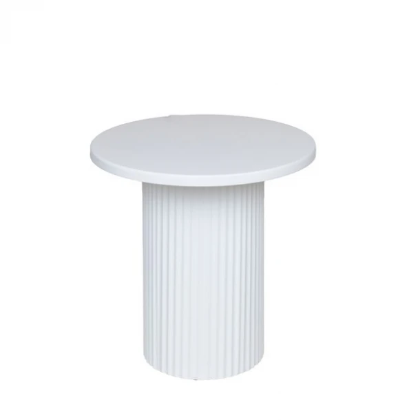 Βοηθητικό Τραπεζάκι Μεταλλικό-Ξύλινο Λευκό 33,5x33,5x32,5εκ. ESTHETI 810-00035