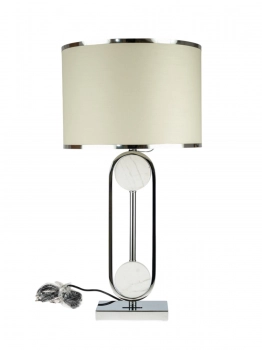 Φωτιστικό Επιτραπέζιο Ασημί-Λευκό Γυάλινες Μπάλες 35x69εκ. Zen Collection 24.35.51144