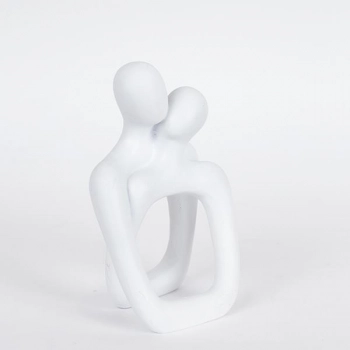 Διακοσμητικό Επιτραπέζιο Ζευγάρι Polyresin Λευκό 10,5x8x18εκ. ESTHETI 752-27166