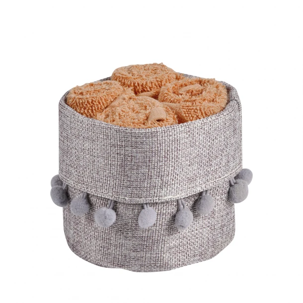 Σετ Πετσέτες Χεριών 4τμχ Soft Teracotta Με Καλάθι 4013 Das Home
