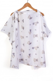 Ποδιά Θηλασμού Βαμβακερή 105x70εκ. Bear's Nest 05 White-Grey DimCol