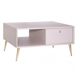 Τραπεζάκι Σαλονιού Ξύλινο-Μεταλλικό Ροζ-Χρυσό 87x66x43εκ. Rose iliadis 93764