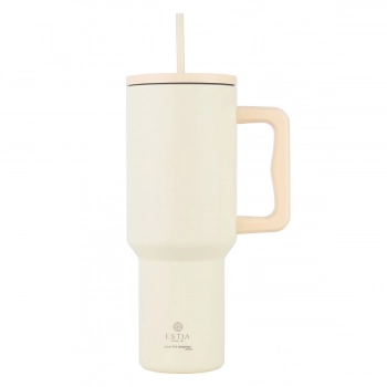 Θερμός Ανοξείδωτος Straw Tumbler XL 14,5x10x26εκ.-1200ml Lily White Save The Aegean Estia 01-32197