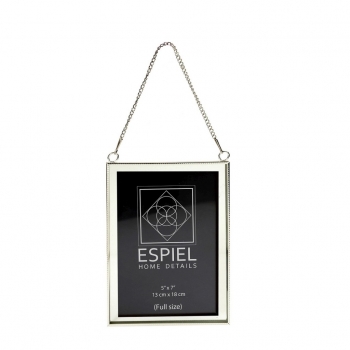 Κορνίζα Κρεμαστή Μεταλλική Ασημί ESPIEL 15x20εκ. FAM711