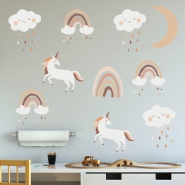 Αυτοκόλλητα Τοίχου Boho Rainbow Unicorn 54x86εκ. Sipo SIP-WS63048
