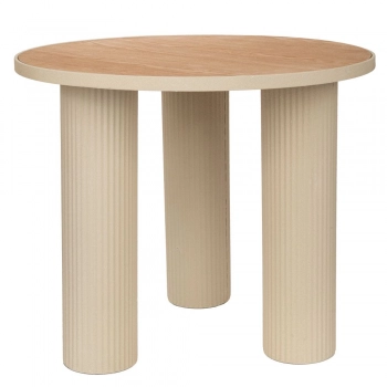 Τραπεζάκι Σαλονιού Μεταλλικό Με Ξύλινη Επιφάνεια Κρεμ 59x59x50εκ. iliadis 92561