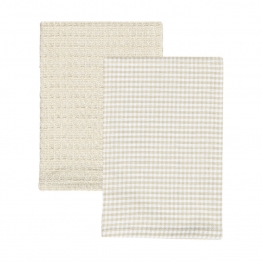 Σετ 2τμχ Πετσέτα Κουζίνας Βαμβακερή 45x65εκ. Piccolo Μπεζ Estia 01-37888