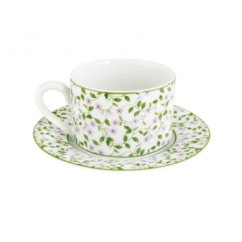 Σετ 6τμχ Φλυτζάνια Τσαγιού Πορσελάνης Λευκά Με Λουλούδια 220ml Floral Oriana Ferelli PR232450009