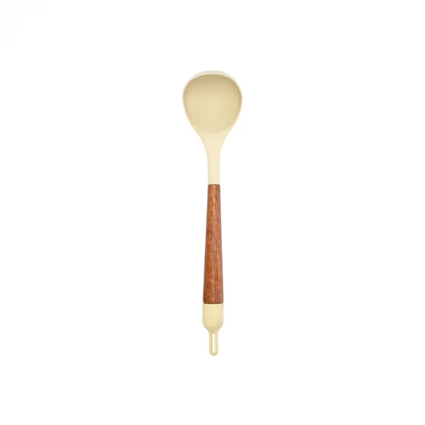 Κουτάλα Βαθιά Ξύλινη-Σιλικόνης Ivory 7,5x7x34εκ. Allure Estia 01-37161