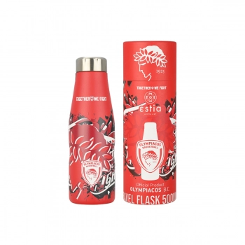 Θερμός-Μπουκάλι Ανοξείδωτο Travel Flask Olympiacos BC Edition 500ml-7x7x22,3εκ. Estia 00-27162