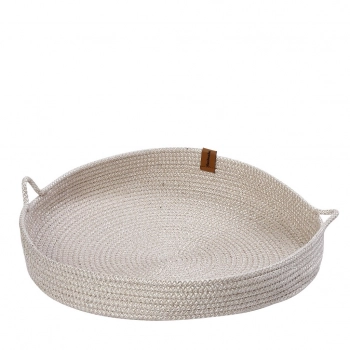 Διακοσμητικός Δίσκος Σχοινί Κρεμ ESPIEL 36εκ. ROB119