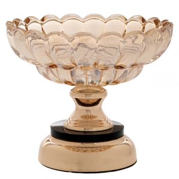 Διακοσμητική Κουπ Με Πόδι Γυάλινη-Μεταλλική Μελί 19x16εκ. iliadis 90137