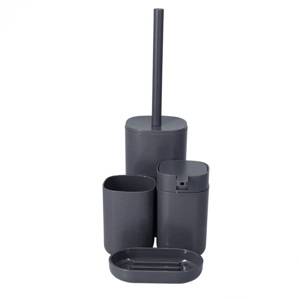 Σετ Μπάνιου 4τμχ Πλαστικό Grey 6U MRShome 0069002