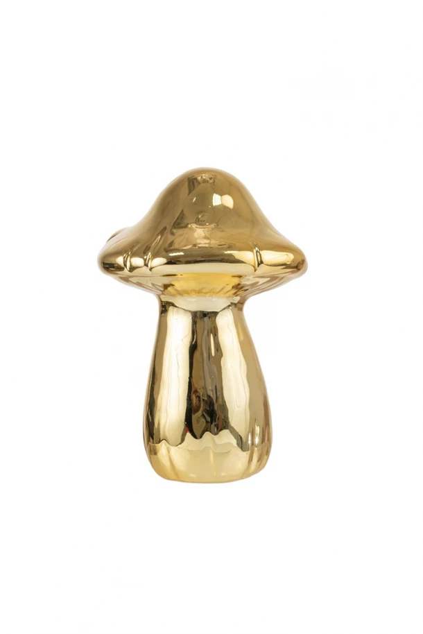 Διακοσμητικό Επιτραπέζιο Μανιτάρι Κεραμικό Χρυσό 15x10,5εκ. Zen Collection 24.7.50480