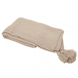 Ριχτάρι Πλεκτό Κρεμ Με Φούντες 130x170εκ. iliadis 91732