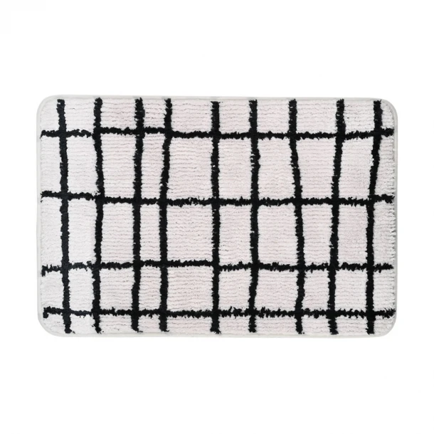 Ταπέτο Μπάνιου Microfiber Cage Γκρι-Μαύρο 40x60εκ. Estia 02-28572