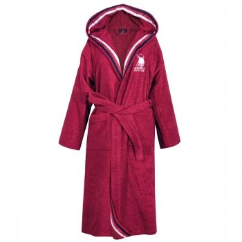 Μπουρνούζι Ενηλίκων Βαμβακερό Ζακάρ Medium Essential 3061 Bordeaux Greenwich Polo Club