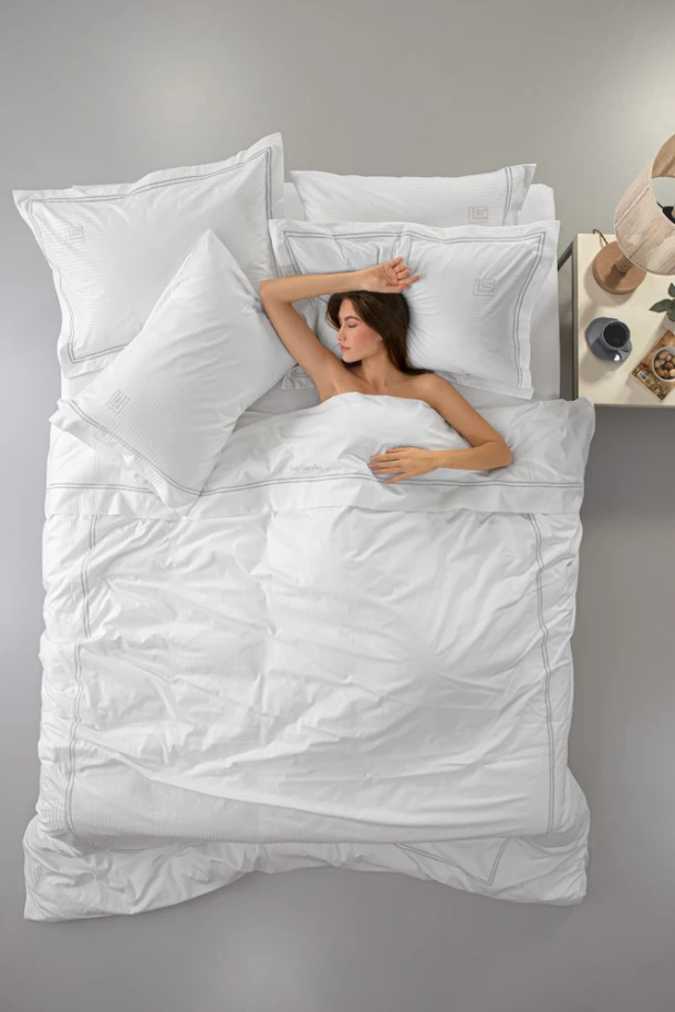 Παπλωματοθήκη Βαμβακοσατέν Υπέρδιπλη 225x245εκ. Nice Light Silver-White Guy Laroche