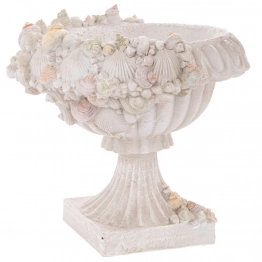 Αμφορέας Polyresin Λευκός Με Κοχύλια 33x32x29,5εκ. iliadis 92343