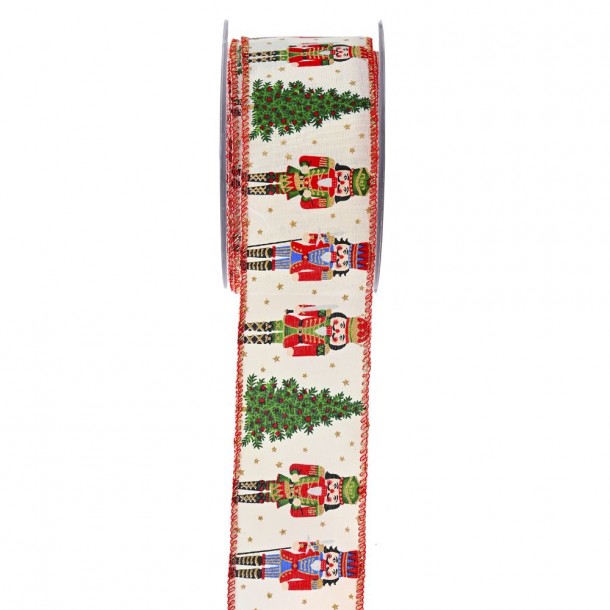 Χριστουγεννιάτικη Κορδέλα Mini Nutcracker 5,5εκ.-9μ. Κόκκινη iliadis 11257