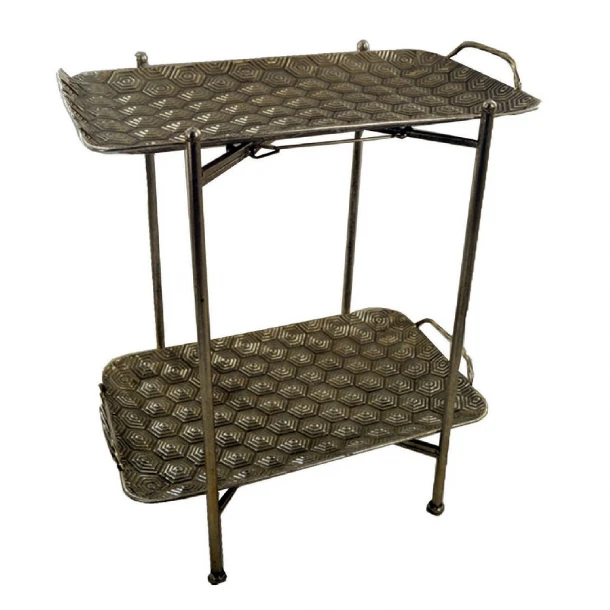 Τραπεζάκι Βοηθητικό Ορθογώνιο Μεταλλικό Χρυσό 51x33x63,5εκ. ESPIEL GLD105