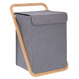 Καλάθι Απλύτων Υφασμάτινο Με Καπάκι Γκρι 40x40x60εκ. iliadis 93060