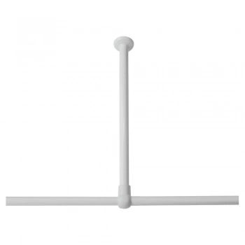 Στήριγμα Οροφής Για Βραχίονα Μπάνιου Γωνιακό Αλουμινίου Λευκό 2,8x2,8x60εκ. Sealskin 276668610