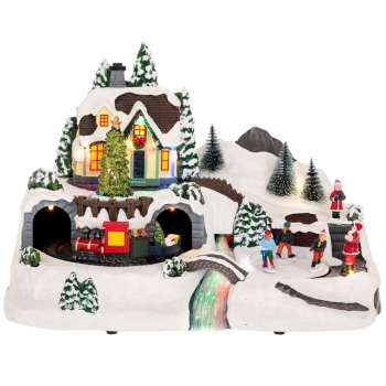 Χριστουγεννιάτικη Παράσταση Polyresin-Πλαστικό Με Φως-Μουσική & Κίνηση 37x20x26εκ. iliadis 90748