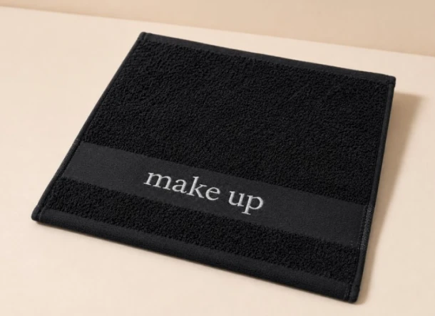 Πετσέτα Βαμβακερή Make Up Logo 30x30εκ.-500gr/m2 Zakar Line Black