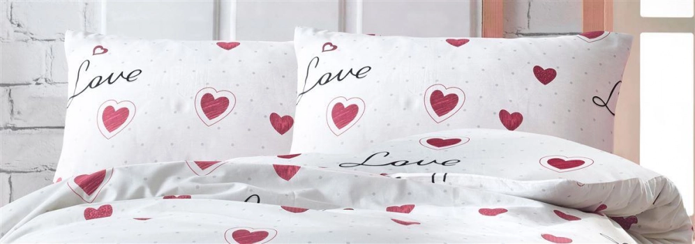 Μαξιλαροθήκη Φάκελος Polycotton 50x70εκ. Έρως 301 White-Red DimCol