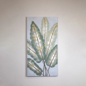 Πίνακας Καμβάς Φύλλα Πράσινο-Χρυσό 60x2,8x120εκ. ESTHETI 755-12155