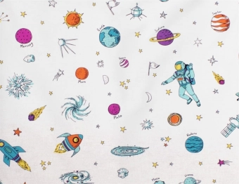 Πάνα Χασέ Βαμβακερή 80x80εκ. Space 188 White DimCol