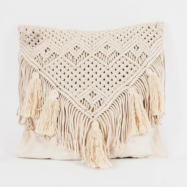 Διακοσμητικό Μαξιλάρι Μακραμέ Μπεζ 45x45εκ. ESTHETI 817-20001