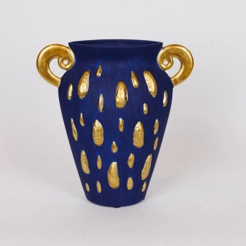 Βάζο Κεραμικό Μπλε-Χρυσό 27,3x9,8x29εκ. ESTHETI 819-00367