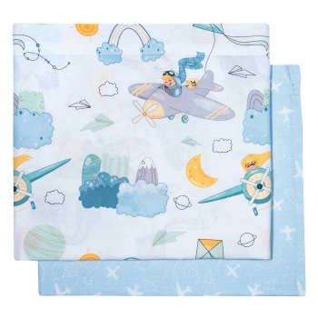 Σετ Σεντόνια Βαμβακερά Λίκνου 70x120εκ. Essential 8866 Blue Greenwich Polo Club