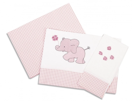 Σετ Σεντόνια Βαμβακερά Κούνιας 120x170εκ. Ελεφαντάκι 17 Dimcol