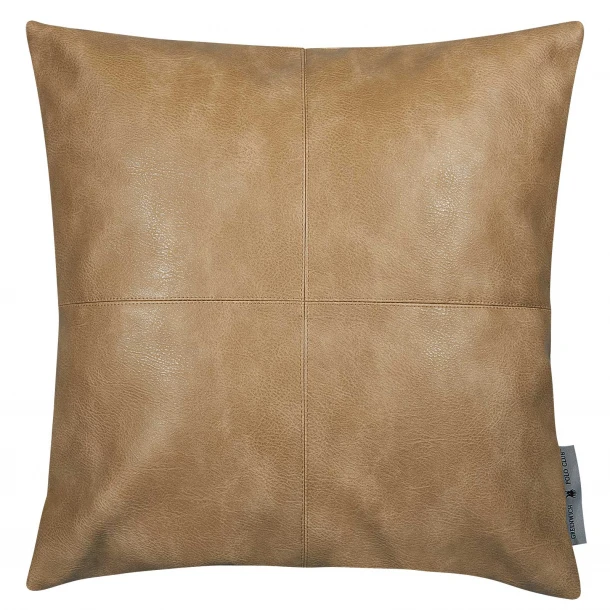 Διακοσμητικό Μαξιλάρι Faux Leather 45x45εκ. Essential 3986 Khaki Greenwich Polo Club