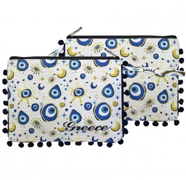 Νεσεσέρ Τσαντάκι Με Μάτια Με Pom Pom 28x21εκ. Summer Tiempo 42-3358