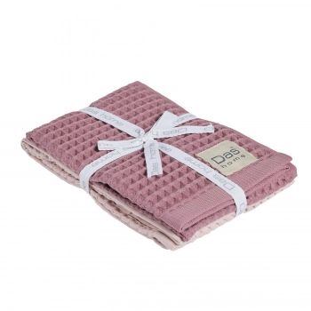 Ποτηρόπανο Σετ 2τμχ Βαμβακερό 40x60εκ. Kitchen 0803 Nude-Pink Das Home