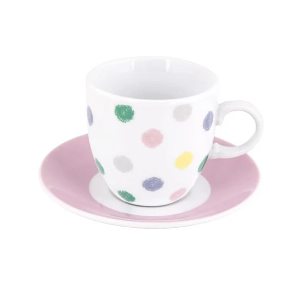 Σετ 6τμχ Φλυτζάνια Καφέ Πορσελάνης 90ml Polka Dots Max Home BBDG082070