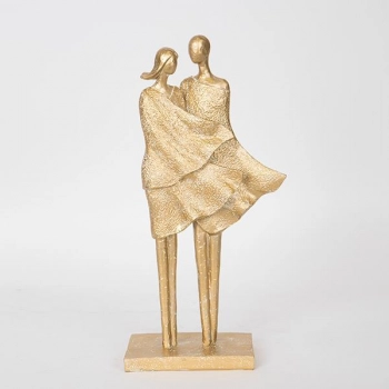 Διακοσμητικό Επιτραπέζιο Ζευγάρι Polyresin Χρυσό 16,5x8x33,5εκ. ESTHETI 752-27082