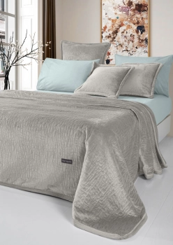 Κουβέρτα Υπέρδιπλη Με Διακοσμητική Μαξιλαροθήκη 2 Όψεων 220x240εκ. Velvet Ultrasoft Καπιτονέ Bolzano Vison Guy Laroche