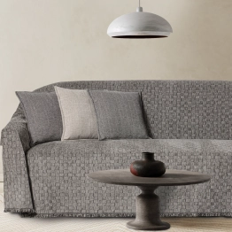 Ριχτάρι Chenille-Polycotton Τριθέσιος 180x300εκ. Grey 0312 Das Home