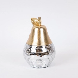 Διακοσμητικό Αχλάδι Polyresin Ασημί-Χρυσό 13x13x19εκ. ESTHETI 752-28589