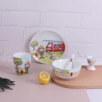 Παιδικό Σετ Φαγητού 5τμχ Πορσελάνης Fireman CRYSPO TRIO 28.0036.90