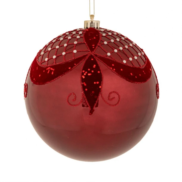 Χριστουγεννιάτικη Μπάλα Πλαστική Περλέ Μπορντώ 15εκ. iliadis 90955