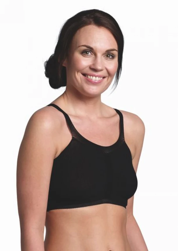 Σουτιέν Εγκυμοσύνης-Θηλασμού Άνετο Βαμβακερό Μαύρο Large Carriwell CW557